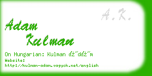 adam kulman business card